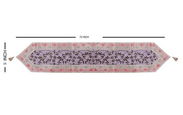 EZRA Silk Table Runner  For Living Room (14X72 Inch) - Free Size, Silk, Pack Of 1